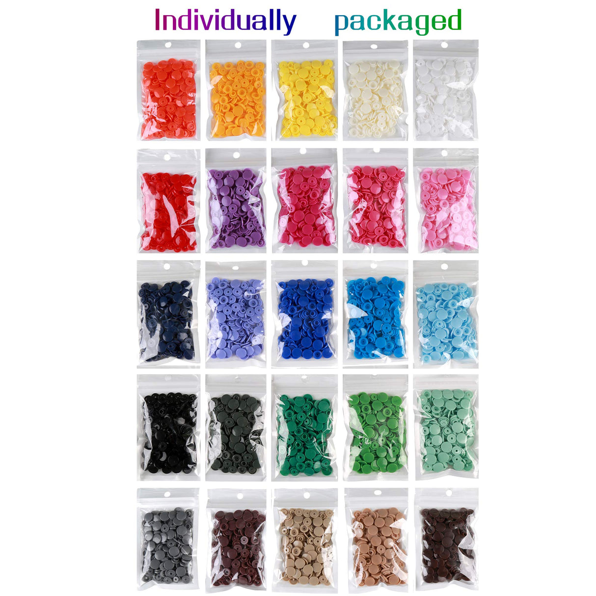 Efivs Arts Snaps for Sewing, 500 Sets Snap Buttons with Plastic Snap Press Pliers Set Snaps Starter Kit for Fabric and Crafting Gift Christmas DIY Crafts (25 colors) EFIVS ARTS