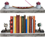 Sorbus Floating Shelves, Wall Shelves for Bedroom, Kitchen, Living Room, Bathroom Shelves Over The Toilet, Home Decor, Farmhouse, 24 x 9 Inch Wall Mounted Floating Shelves for Wall, 2 Pack Rustic Grey Sorbus