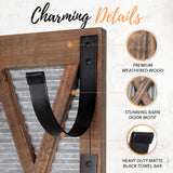 Autumn Alley Farmhouse Towel Holder, Rustic Wine Rack, Rolled Towel Rack, and Wine Holder for Farmhouse Bathroom Accessories Décor, Western Decor Wall Mounted Towel Rack, Rustic Brown Autumn Alley