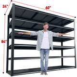 REIBII 84“H Garage Shelving Heavy Duty Storage Shelves 3500 LBS Adjustable Metal Shelving Uints and Storage for Garage,Warehouse,School,Commercial,Business, 60 "W x 24 "D x 84 "H REIBII