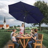 FLAME&SHADE 10 ft Outdoor Market Patio Table Umbrella with Fiberglass Rib Tips and Tilt,Navy Blue FLAME&SHADE