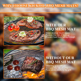 Grill Mesh Mat Set 5 Barbecue Grill Accessories Reusable Non-Stick Grill Mat for Vegetables Fish Grilling Mat Sheets for Outdoor Smoker Charcoal Gas Electric Grill BBQ Tools,XL 15.75 x 13 inch, Black KICKOIL