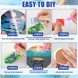 Beach Diamond Art Coasters Kit for Adults - 8 Pcs Diamond Painting Coasters Kit with Holder,Moon Landscape Diamond Art Kits for Adults Coasters Arts and Crafts Kits for Gifts Ammklfh