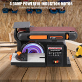 Belt Sander,1/2HP Motor, Belt Sanders For Woodworking With 4Inch X 36 Inch Sanding Belt And 6-Inch Sanding Disc, Powerful Woodworking Sander With Bench Mount And Cast Iron Base Euker