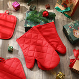 Hoolerry 24 Pcs Blank Sublimation Oven Mitts Set Sublimation Pot Holders Bulk DIY Heat Resistance Oven Gloves with Hanging Loops Pads for Christmas Kitchen Baking Gifts (Red) Hoolerry