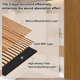 Gaahing 2 Pack Wood Finish Accent Wall Panels, 3D Slat Acoustic Paneling for Recording Studio, Office, Living Room Interior Decoration (Natural Walnut, 48"L x 24"W) Gaahing