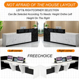 Wood Reception Desk with Counter, Mostrador para Negocio 47.2" - 157.5" Marble Stone Front Checkout Desk with Drawers, Keyboard Tray & Shelves for Office, Retail Store, Clothing Boutique CANYIHB