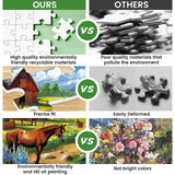 300 Pieces Puzzles for Adults Horse Puzzles Games Brain Teaser Thick Paper Animals Puzzles Pieces Fit Together Challenging Puzzles for Adult Children Elderly Gift Toy 20.5 x 15 in WSCXSC