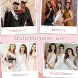 25 Pcs White Sashes Blank Satin Sash Blank Sashes for Pageants Sublimation Plain 2025 Senior Sash Blanks Sash to Decorate White Sash Birthday Sash for Women Homecoming Beauty Pageant Prom Party Decor DIVINA VITAE