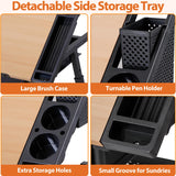 SUPER DEAL Adjustable Drafting Table Set with Charging Station, Tilting Drawing Desk Artist Desk with Stool Multifunctional Art Craft Workstation with 2 Storage Drawers for Home Office School SUPER DEAL