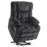 MCombo Dual Motor Power Lift Recliner Chair with Massage and Heat for Elderly People, Infinite Position, USB Ports, Cup Holders, Fabric 7890 (Medium-Regular, Dark Grey) MCombo