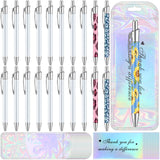 Yexiya 60 Pcs Sublimation Pen Kit Sublimation Pen Blank with Resealable Pouch Bag and Holographic Thank You Card Sublimation Ballpoint Pen School Supply for Christmas Office School Stationery Supply Yexiya