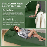 83" Modern Sofa in a Box, No Assembly Oversized 3 Seater 28" Deep Seat Cloud Sofa Bed Couch with 4 Furry Pillows & Corduroy Fabric, Boneless Couch with Side Storage Pockets for Living Room, Green Zyerch
