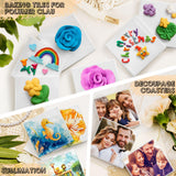 24 Pieces Sublimation Coasters, GOH DODD Glossy Ceramic Tiles for Crafts White Glazed Blanks with Cork for Drinks DIY Crafts Alcohol Ink Painting Heat Transfer Home Kitchen Decor, 4.25 Inch, Square GOH DODD