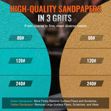 VEVOR 1/2/3 Inch Random Orbital Air Sander, High-Speed 15000RPM Mini Pneumatic Sander for Auto Body Work, 58PCS Air Powered Sander Kit with Sandpapers, Wool Pad, Wavy Sponges VEVOR