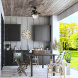 Prominence Home Abner Modern Farmhouse 52 Inch Ceiling Fan with Light, Outdoor Fan/Indoor Tri-Mount LED Ceiling Fan with 5 Blades, Silver Oak and Maple Brown Blade Finish Options, Bronze (80091-01) Prominence Home