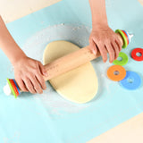 Yasashii Wood Rolling Pin With 4 Adjustable Thickness Rings, Non-stick Dough Roller For Baking, 17 Inch Pizza Roller For Kitchen supplies, Handle Press Design For Fondant, Pizza, Pie Crust, Cookie Yasashii