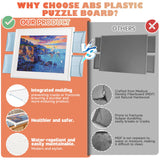 Calmbee 1500 Piece Plastic Puzzle Board with Drawers, 35”x 28” Portable Jigsaw Puzzle Table for Adults, Rotating Upgraded Lazy Susan Spinning Jigsaw Organizer Table,Durable ABS Frosted-Panel Calmbee