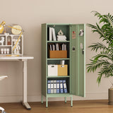 Steehoom Metal Locker Storage Cabinet Lockable 4 Tier File Cabinet Steel Bathroom Cabinet Changing Room Locker for Home, Office, School, Gym, Garage (Green, H49.21) Steehoom