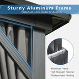 SHPAI 12’ x 20’ Hardtop Gazebo, Outdoor Aluminum Gazebo with Galvanized Steel Double Roof Canopy, Outdoor Permanent Metal Pavilion with Curtains and Netting for Patio, Backyard and Lawn, Dark Grey SHPAI