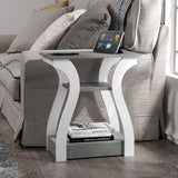 FROMJBEST End Table Set of 2 with Charging Station, Side Table with USB Ports and Outlets, Nightstand, 3 Tier End Table with Storage Shelf for Living Room, Bedroom (Grey Set of 2) FROMJBEST