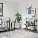 Ecoprsio Nightstand Set of 2 Modern End Table Side Table with Drawer and Storage Shelf Wood Night Stand Greige Bedside Table for Bedroom, Living Room, Sofa Couch, Hall, Easy Assembly, Greige Ecoprsio