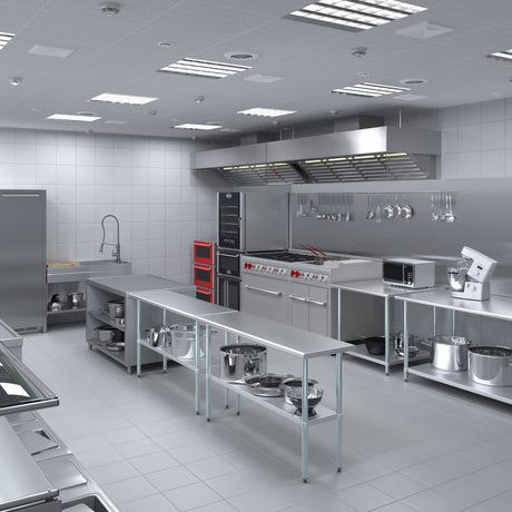 AmGood 18" X 60" Stainless Steel Work Table | Metal Kitchen Food Prep Table | NSF AmGood