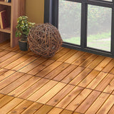 Giantex 27 PCS Interlocking Patio Deck Tiles, 12 x 12in Acacia Hardwood Floor Tiles, Tools Free Assembly, 27 sq. Ft Wood Composite Deck Flooring Pavers for Outdoor & Indoor, Stripe Pattern Giantex