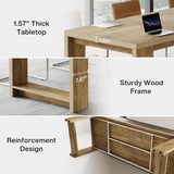 Tribesigns Large Conference Table for 6-8, 87-Inch Rectangular Meeting Table, Farmhouse Seminar Boardroom Desk for Office Conference Room (Natural) Tribesigns
