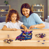 GLEAMUNO Magic Owl Wooden Puzzles for Adults – 225 Pcs, 13.6" x 16.1", Unique Shapes, Gift Packaging, Natural Materials, Puzzles up Wooden Jigsaw Puzzles for Adults, Gift Ideas, Family Games GLEAMUNO