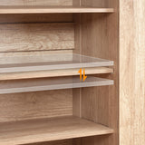 HOOBRO Pantry Cabinet, Kitchen Pantry Cabinet with Rattan-Like Decoration,Storage Cabinet with Drawer and Adjustable Shelf, Farmhouse Style Kitchen Pantry for Kitchen, Dining Room, Natural NL12PC01 HOOBRO