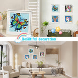 Libfx Diamond Art Kits for Kids 4 PCS Diamond Art for Girls Boys Beginners Arts and Crafts for Kids Ages 8-12 (Cat Butterfly Unicorn Deer) Libfx