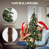 VINGLI 5ft Pre-lit Artificial Christmas Tree with Warm White LED Light, Slim Xmas Tree with 230 Realistic Branch Tips for Home, Office, Party Decoration Indoor Outdoor VINGLI