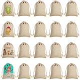 Shappy 20 Pieces Valentine's Day Sublimation Burlap Bags Sublimation Linen Burlap Drawstring Bag Sublimation Burlap Present Bags with Drawstring for Favors Party DIY Craft Candy Bag Shappy