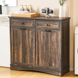 Spurgehom 13 Gallons Tilt Out Trash Cabinet Kitchen Waste Bins, Tilt Out Laundry Hamper Hidden Trash Cabinet Pet Proof Trash Can for Kitchen, Rustic Black Spurgehom