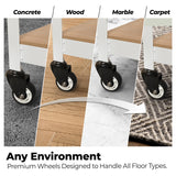 HOMEDANT House White 5-Tier Metal Boltless Rolling Cart Shelf Rack Casters Heavy Duty Wheel Shelving Unit Adjustable Storage Shelves Organizer Shelf Kitchen Garage 48.1" W x 18.5" D x 75.4" H 1Pack HOMEDANT