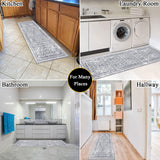 Vaukki Hallway Runner Rug, Vintage Shaggy Soft Laundry Rug Runner, Non Slip Entryway Mat, Washable Farmhouse Kitchen Area Carpet for Bathroom, and Bedroom (2' X 6', Grey) Vaukki