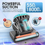 Belife M8 Mattress Vacuum Cleaner, Anti-allergen Bed Vacuum Cleaner with UV & Hot Air & High Heating, 550W 18Kpa Powerful Suction Double-Cup Handheld Vacuum for Bed, Couch, Sofa, Corded (Blue) Belife