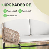 YITAHOME Patio Loveseat Wicker Outdoor Furniture, All Weather Loveseat Rattan Conversation with Soft Cushions & High Back, Patio Sectional Furniture for Backyard, Balcony and Deck, Beige YITAHOME