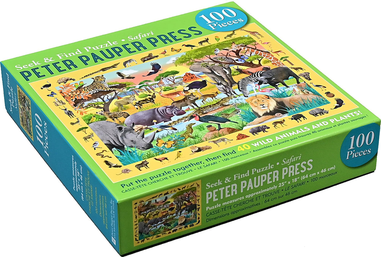 Safari Seek & Find 100-Piece Jigsaw Puzzle PETER PAUPER PRESS
