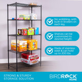 Internet's Best 5-Shelf Adjustable Wire Shelving | Heavy Duty Storage Rack | Metal Shelf for Garage, Restaurant, Industrial Use - Wide Unit Shelves, Sturdy Steel Frame | Black | 36" W x 18" D x 72" H Internet's Best