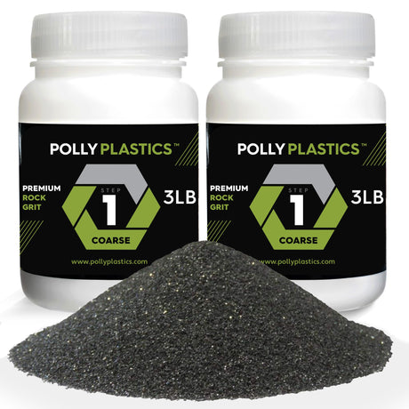 Polly Plastics Rock Tumbler Grit and Polish Refill Media Kit | 4-Steps Supplies for Tumbling and Polishing Stones | Professionals Adults and Kids | Polish 20lbs of Rocks (Bulk Stage 1 Refill) Polly Plastics