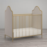 Little Seeds Piper Upholstered Metal Crib, Gold Little Seeds