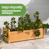 HAPPYGRILL Raised Garden Bed, Elevated Planter Box with Drainage Holes, Outdoor Wood Planter Container for Vegetables Flowers & Herbs, Planter Raised Beds for Garden, Patio, Balcony HAPPYGRILL
