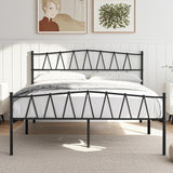 VECELO Queen Size Bed Frame, Bohemian Style Headboard,Queen Platform Mattress Base/Underbed Storage Space/No Box Spring Needed, Heavy Duty Bed Frame, Black VECELO