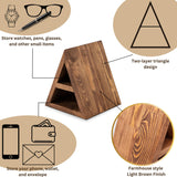 Besuerte Triangle Book Page Holder, Wooden Rest Stand, Assembly-Free Gifts for Lovers, Reading Valet, Bookstand for Bedroom, Living Room, Nook, Light Brown Besuerte