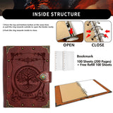 DUROTAN Tree of Life Journals Notebook Gift Set-Unique A5 Binder 400 Page Vintage Leather Suitable for Women & Men writing,Poets,Travelers,as a Diary Dnd Gift DUROTAN