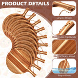 Tanlade 12 pcs Acacia Wood Cutting Board with Handle, Wooden Serving Board, Round Kitchen Chopping Boards Pizza Tray Paddle for Bread, Cheese Charcuterie, Fruit, Vegetables Tanlade