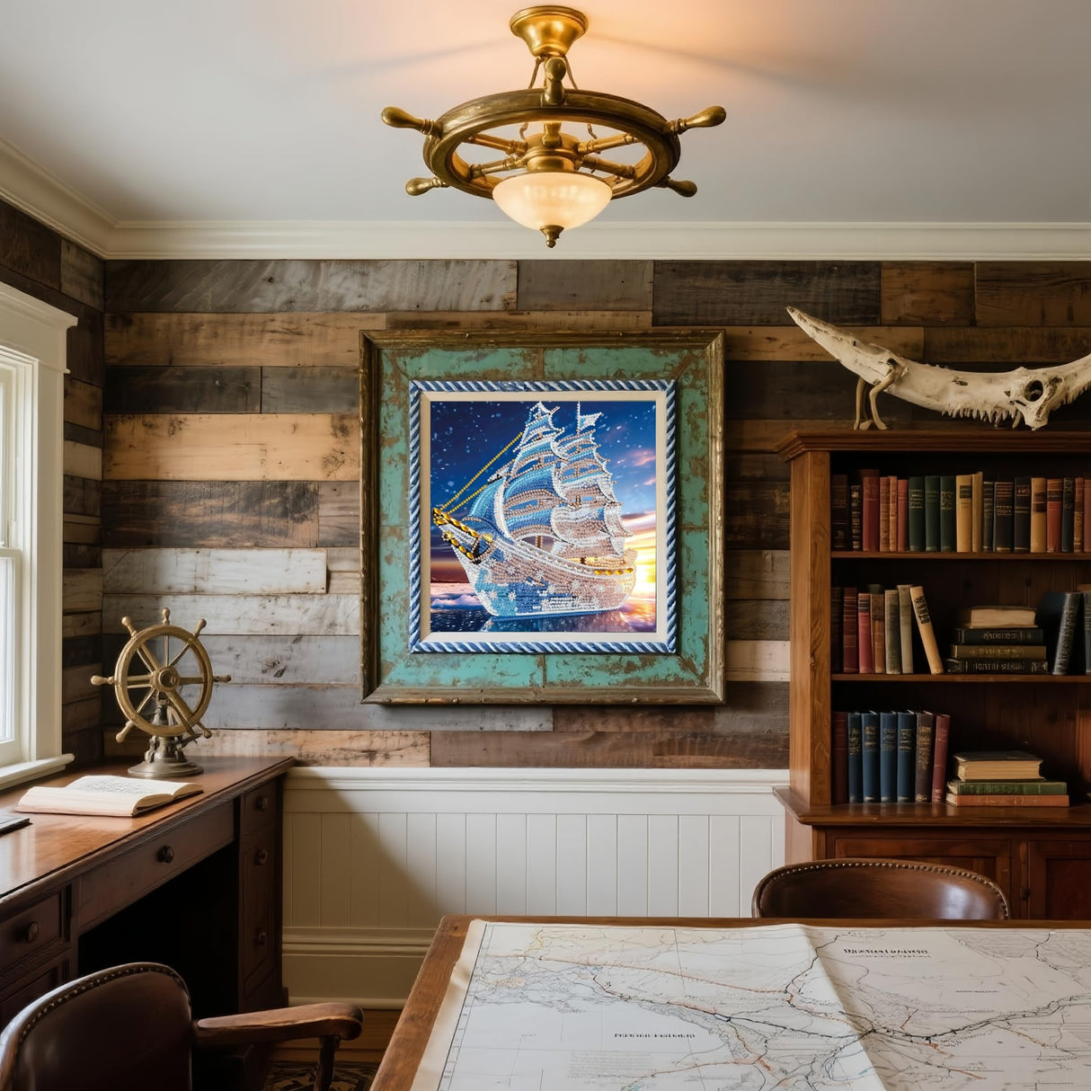 5D Diamond Art Kits for Adults,Ocean Ice Sailboat Special Shape Diamond Painting Kits for Beginners, DIY Crystal Diamond Dots Gem Art Craft for Home Decor 11.8x11.8 Inch Acelii