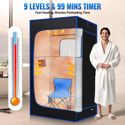 X-Vcak Sauna Box, Portable Sauna, Steam Sauna for Home with 3L Steamer, Remote Control, Folding Chair, 31.5”x 31.5”x 70.9”